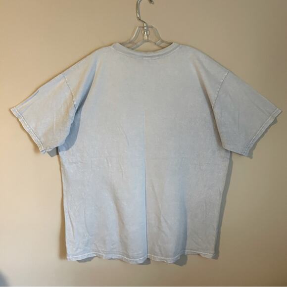 Light Blue/Green Los Cabos Mexico Scrunch Dyed Skeleton Crewneck T-Shirt Size XL - Picture 6 of 9